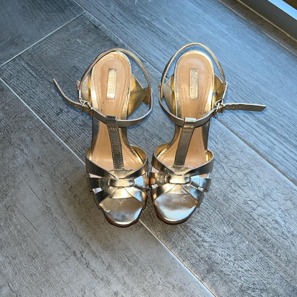 Schutz gold sandals